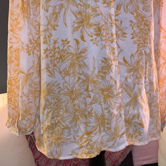 Gap Size XL Floral Boho V Neckline Long Sleeve Blouse - Picture 8 of 11